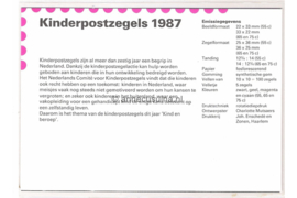 Nederland NVPH M52 (PZM52) Postfris Postzegelmapje Kinderzegels, kind en beroep 1987