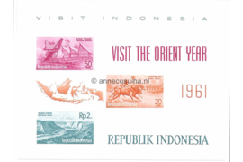 Indonesië Zonnebloem B2 Postfris Blok met zegels ter bevordering van het toerisme in Indonesië met afbeeldingen van de zegels uit de serie nrs. 290-299 1961