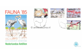 Nederlandse Antillen (Postdienst) NVPH E172 (E172PO) Onbeschreven 1e Dag-enveloppe Fauna, flamingo's 1985