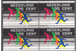 Nederland NVPH 1093 Postfris (55 cent) (Blokje van vier) Sport 1976