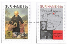 Republiek Suriname Zonnebloem 298-299 Postfris De zaligverklaring op 23 mei 1982 van de Redemptorist Pater Petrus Donders 1982