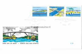 Nederlandse Antillen (Windroos) NVPH E89 (E89Wb/Uitgave zonder logo) Onbeschreven 1e Dag-enveloppe Bruggen 1975