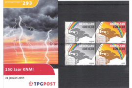 Nederland NVPH M293 (PZM293) Postfris Postzegelmapje 150 jaar KNMI 2004