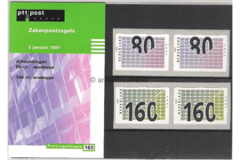 Nederland NVPH M163 (PZM163) Postfris Postzegelmapje Honderd voor uw zaken 1997