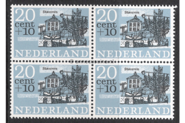 Nederland NVPH 845 Postfris (20 + 10 cent) (Blokje van vier) Zomerzegels, steden en dorpen 1965