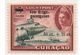 Curaçao NVPH LP43 Postfris (50+75 cent op 5 gulden) Voor Krijgsgevangenen. Luchtpostzegels van de uitgifte 1942 overdrukt in zwart 1943