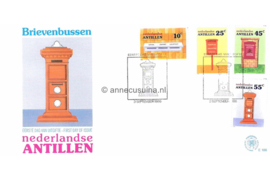 Nederlandse Antillen (Postdienst) NVPH E186 (E186PO) Onbeschreven 1e Dag-enveloppe Postbussen 1986