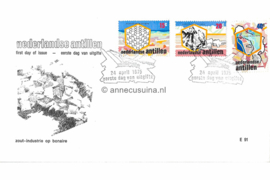 Nederlandse Antillen (Windroos) NVPH E91 (E91Wb/Uitgave zonder logo) Onbeschreven 1e Dag-enveloppe Zoutindustrie Bonaire 1975