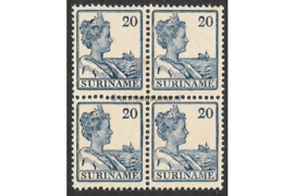 Suriname NVPH 93 Postfris (20 cent) (Blokje van vier) Koningin Wilhelmina 1915-1926