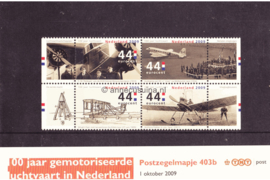 Nederland NVPH M403b (PZM403b) Postfris Postzegelmapje 100 jaar gemotoriseerde luchtvaart in Nederland 2009