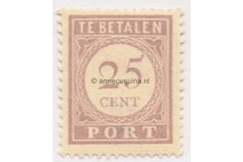 NVPH P27 Postfris (25 cent) Cijfer en waarde in lila. Uitsluitend Type I 1913-1931