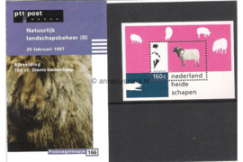 Nederland NVPH M166 (PZM166) Postfris Postzegelmapje Blok Natuur en Milieu (Drents heideschaap) 1997