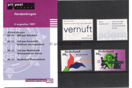 Nederland NVPH M175 (PZM175) Postfris Postzegelmapje Vier Herdenkingen 1997