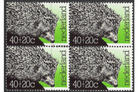 Nederland NVPH 1085 Postfris (40+20 cent) (Blokje van vier) Zomerzegels 1976