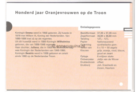 Nederland NVPH M77 (PZM77) Postfris Postzegelmapje Honderd jaar Oranjevrouwen 1990