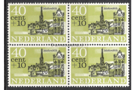 Nederland NVPH 846 Postfris (40 + 10 cent) (Blokje van vier) Zomerzegels, steden en dorpen 1965