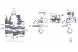 Aruba NVPH E100 Onbeschreven 1e Dag-enveloppe 70 jaar Water- en energiebedrijf 2002