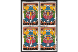 Nederland NVPH 1046 Postfris (25 + 15 cent) (Blokje van vier) Zomerzegels 1974