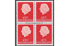 Nederland NVPH 628b Postfris FOSFOR (45 cent) (Blokje van vier) Koningin Juliana En Profil Lage waarden 1953-1967