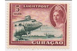 Curaçao NVPH LP39 Ongebruikt (5 Gulden) Koningin Wilhelmina met verschillende voorstellingen 1942