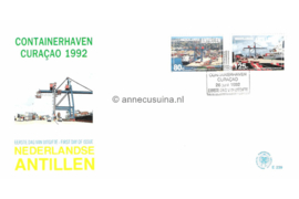 Nederlandse Antillen NVPH E239 Onbeschreven 1e Dag-enveloppe Containerhavens Curaçao 1992