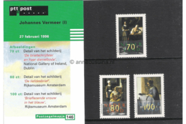 Nederland NVPH M146 (PZM146) Postfris Postzegelmapje Johannes Vermeer 1996