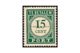 Curaçao NVPH P38 Postfris (15 cent) Cijfer en waarde in donkergroen. 1948-1949