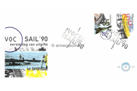 Nederland NVPH E275 Onbeschreven 1e Dag-enveloppe VOC en Sail 1990