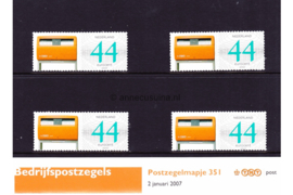 Nederland NVPH M351 (PZM351) Postfris Postzegelmapje Persoonlijke zakenpostzegel; Bedrijfspostzegels 2007