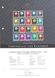 Nederland NVPH 617-636 Postfris GECERTIFICEERD FOTOLEVERING Koningin Juliana En Profil Lage waarden 1953-1967