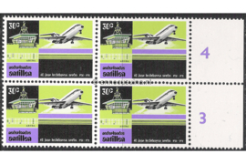 Nederlandse Antillen NVPH 510 Postfris (30 cent) (Blokje van vier) MET VELRAND 40 jaar Luchthaven Aruba 1975