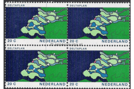 Nederland NVPH 1002 Postfris (20 cent) (Blokje van vier) Deltawerken 1972