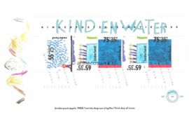 Nederland NVPH E260a Onbeschreven 1e Dag-enveloppe Blok Kinderzegels 1988