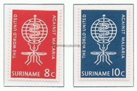 Suriname NVPH 384-385 Gestempeld Anti-malaria 1962