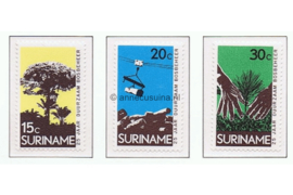 Suriname NVPH 592-594 Postfris 25 jaar Landsbosbeheer 1972