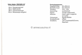 Republiek Suriname Zonnebloem Presentatiemapje PTT nr 39 Postfris Postzegelmapje Krokodillen 1988
