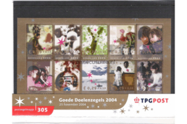 Nederland NVPH M305 (PZM305) Postfris Postzegelmapje Goede doelen; decemberzegels 2004
