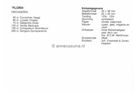 Republiek Suriname Zonnebloem Presentatiemapje PTT nr 71 Postfris Postzegelmapje Exotische orchideëen 1992