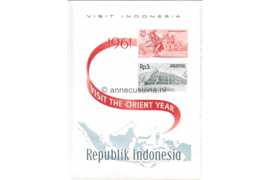 Indonesië Zonnebloem B3 Postfris Blok met zegels ter bevordering van het toerisme in Indonesië met afbeeldingen van de zegels uit de serie nrs. 290-299 1961