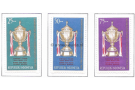 Indonesië Zonnebloem 453-455 Postfris Het behalen door Indonesië van de badminton Thomas Cup 1964