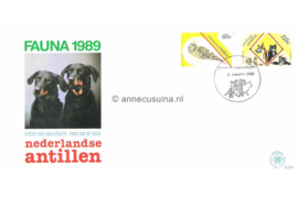 Nederlandse Antillen NVPH E210 Onbeschreven 1e Dag-enveloppe Stichting Dierenbescherming Curaçao 1989