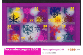 Nederland NVPH M344 (PZM344) Postfris Postzegelmapje Ijskristallen Decemberzegels 2006