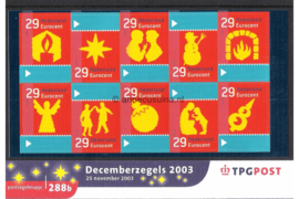 Nederland NVPH M288b (PZM288b) Postfris Postzegelmapje Decemberzegels 2003