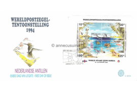 Nederlandse Antillen NVPH E257a Onbeschreven 1e Dag-enveloppe Blok PHILAKOREA 1994