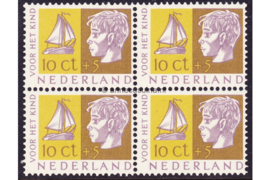 Nederland NVPH 615 Postfris (10 + 5 cent) (Blokje van vier) Kinderzegels 1953