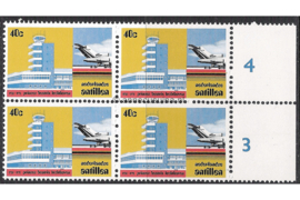 Nederlandse Antillen NVPH 511 Postfris (40 cent) (Blokje van vier) MET VELRAND 40 jaar Luchthaven Aruba 1975