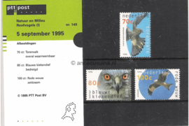 Nederland NVPH M140 (PZM140) Postfris Postzegelmapje Natuur en Milieu, roofvogels 1995