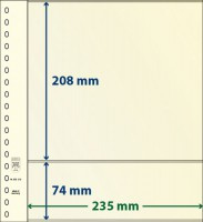 Hagelnieuw & Afgeprijsd! Lindner T-Blanco blad met 2 stroken (Lindner 802213P) (per 10 stuks)