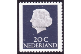 Nederland NVPH 621bJ Postfris Linkerzijde ongetand; Fosforescerend papier (20 cent) Koningin Juliana (en profil) 1953-1967