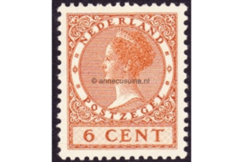 Nederland NVPH 178 Postfris (6 cent) Koningin Wilhelmina Veth Met watermerk 1926-1939